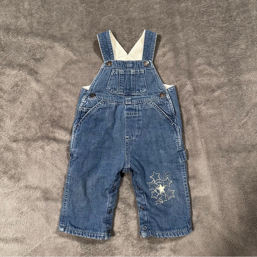 The Children’s Place Cozy Lined Star Detail Overalls, 3-6 months